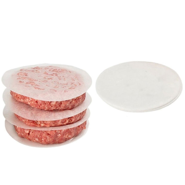 Household Food Grade Aluminum Alloy Kitchen Non-stick Coating Pressure Meat Patty Cake Hamburger Mold with 40 PCS Sided Silicone Papers, 1PC Black Handle