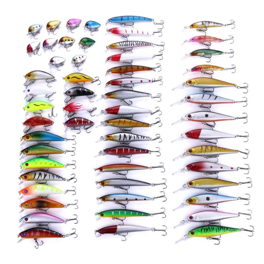 HENGJIA Set056 56 PCS Sequin Set Metal Sequins False Bait Fresh Sea Bass Fishing Bait Set, Length: 3 to 10cm, Bagged, Bagged