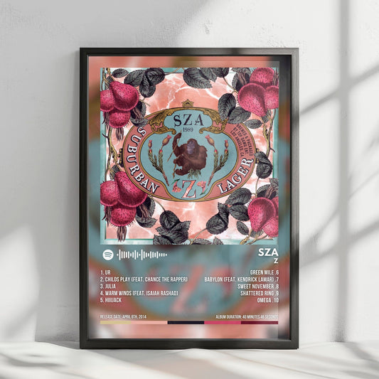 Sza "Z" Album Cover Poster - with Complete Tracklist