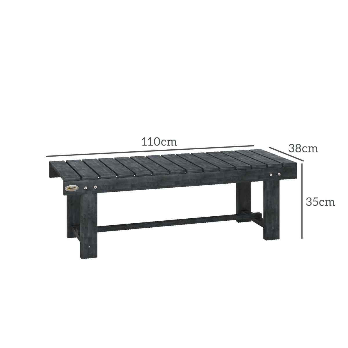 Outsunny 1.1M Outdoor Garden Bench Patio Loveseat Fir Wood 2 Person