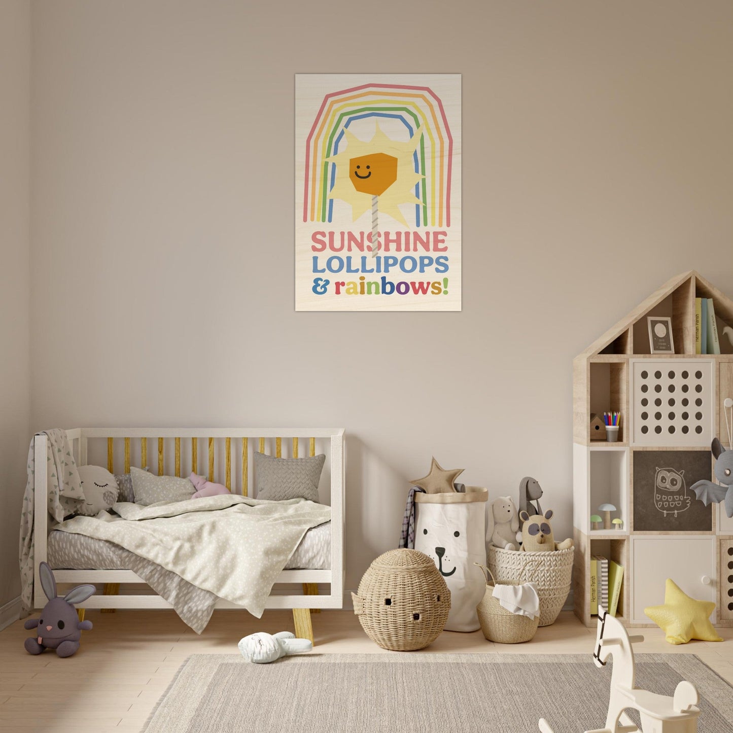 Sunshine, Lollipops & Rainbows - Wood Print
