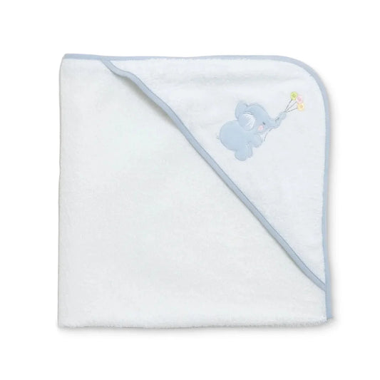 Mollia Elephant Print Baby Bath Towel (75 x 75 cm) - White