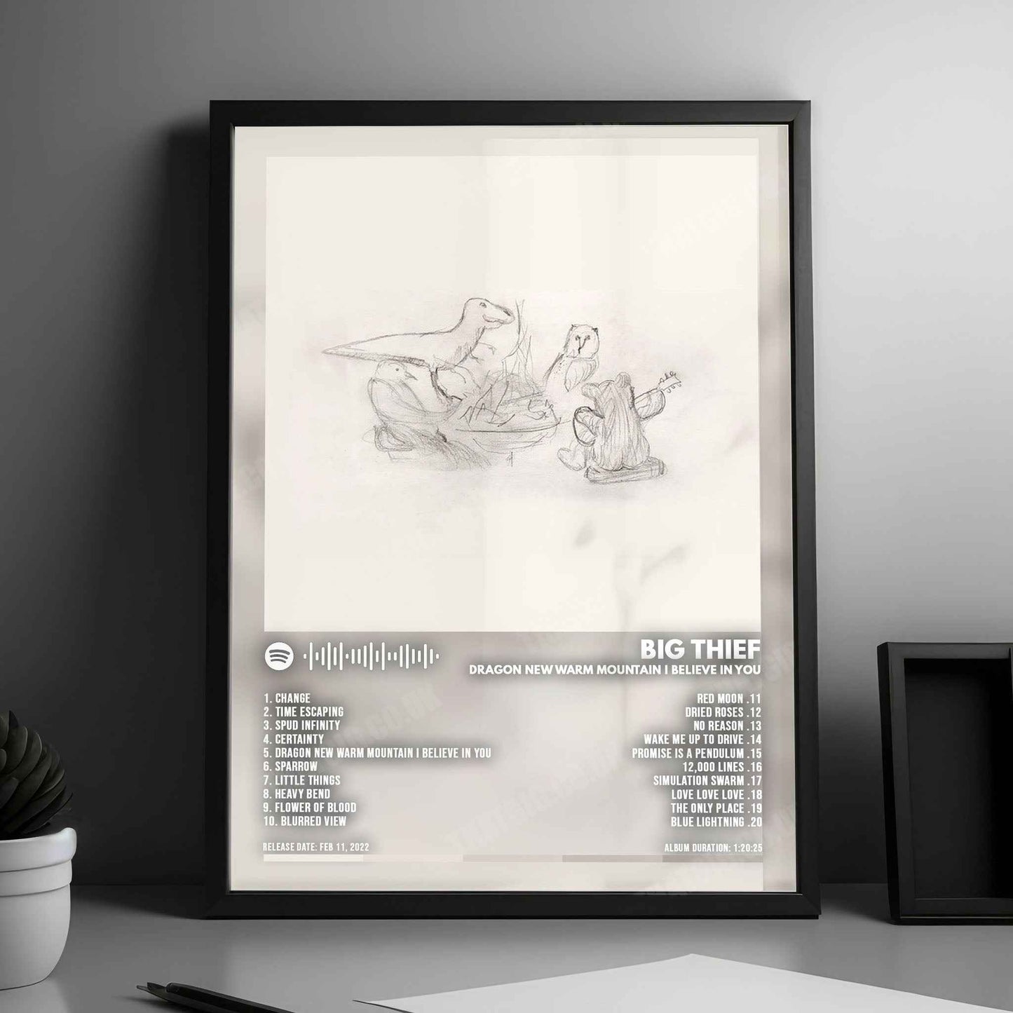 Big Thief "Dragon New Warm Mountain I Believe in You" Album Cover Poster - with Complete Tracklist