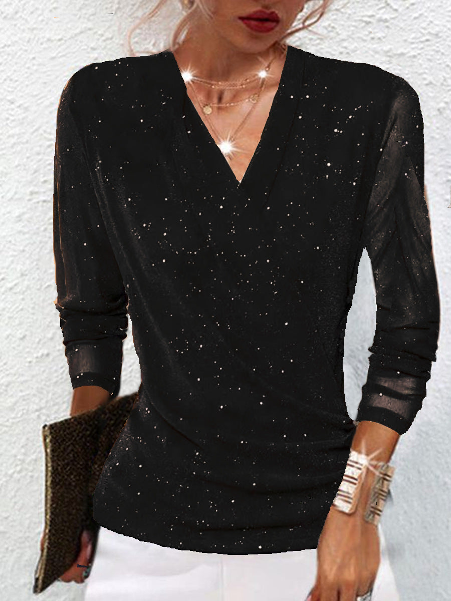 Women's Cross V-Neck Mesh Base Top