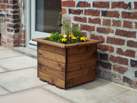Charles Taylor Trading Large Square Planter 1 pc Brown