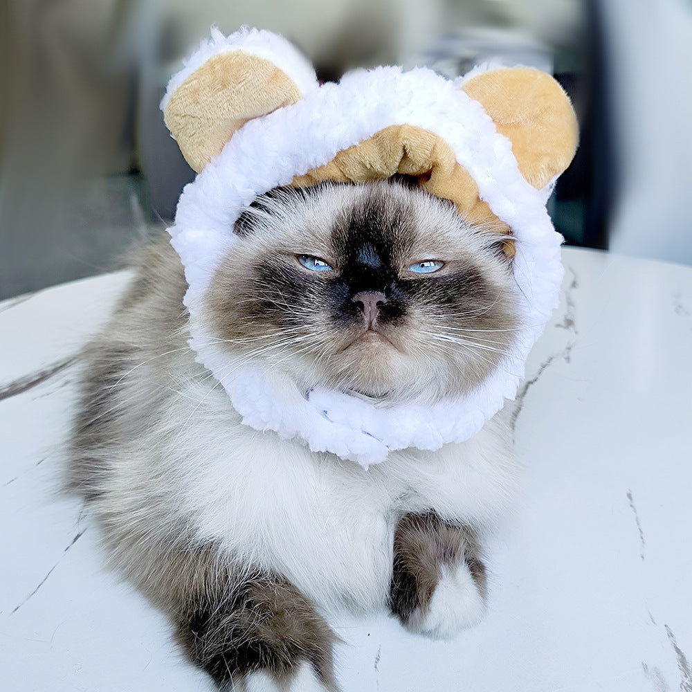 Pet Headgear Cute Dog Teddy Dress Up SUNFLOWER Cat Headdress Wig Cat Headgear Hat