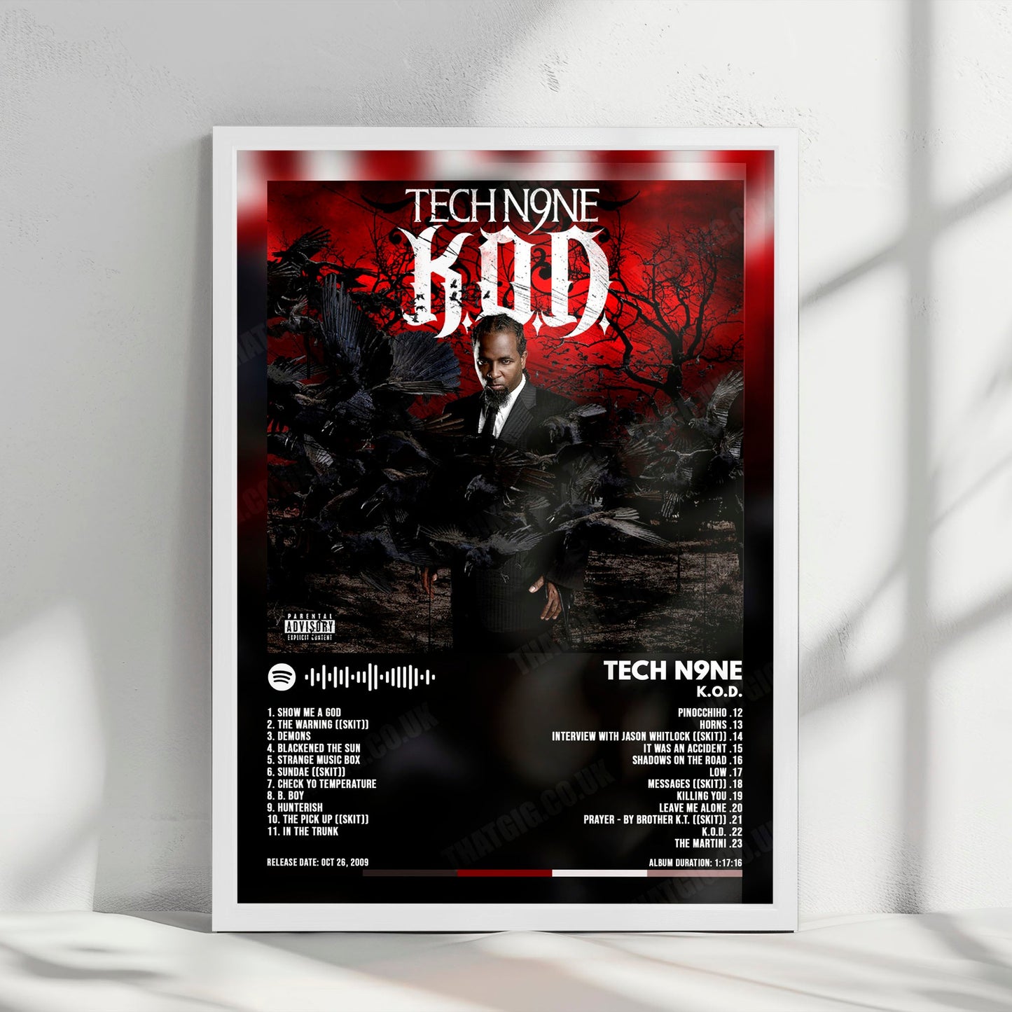 Tech N9ne "K.O.D.  " Album Cover Poster - with Complete Tracklist