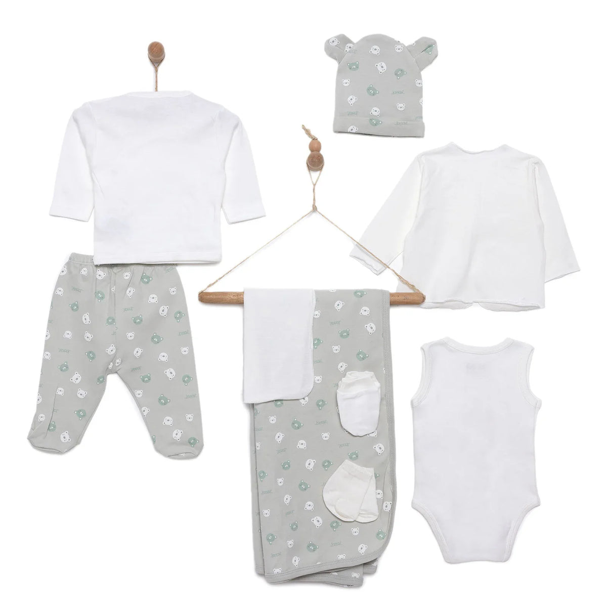 HelloBaby 10 Piece Bear Theme Baby Hospital Bag Set (Newborn)