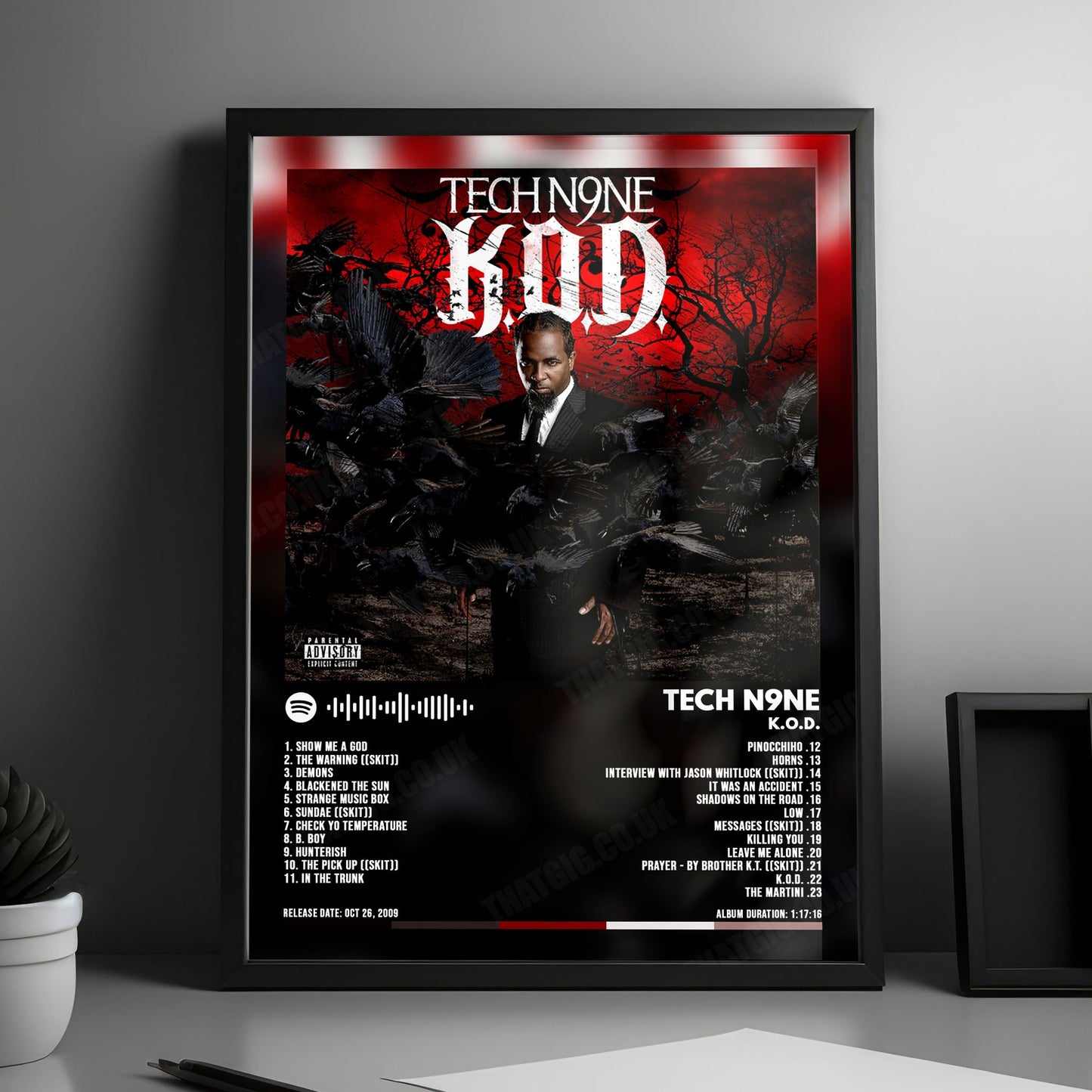 Tech N9ne "K.O.D.  " Album Cover Poster - with Complete Tracklist