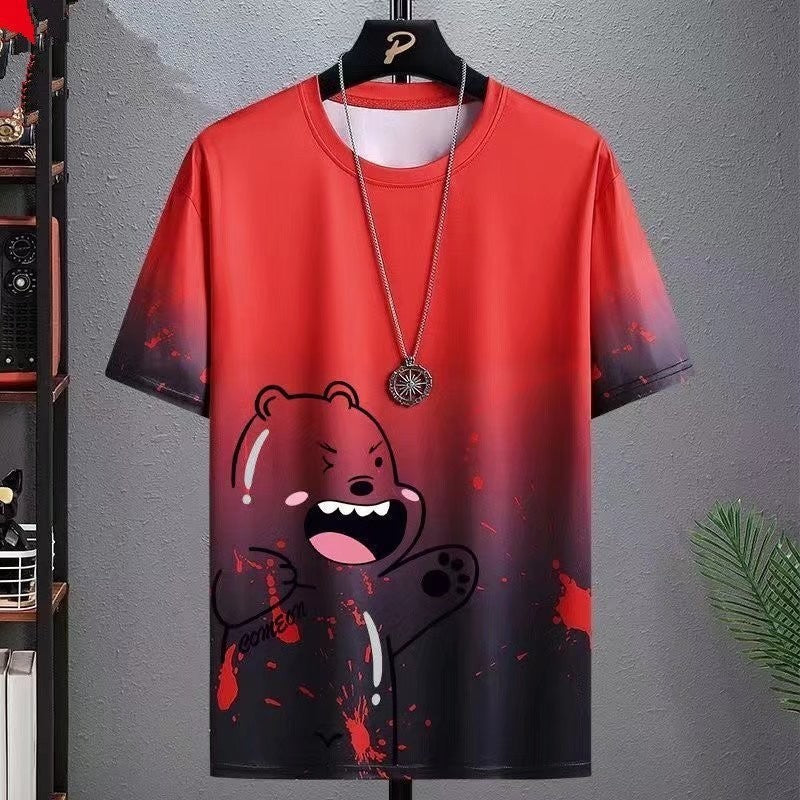 Gradient Half-length Sleeve Versatile Casual T-shirt