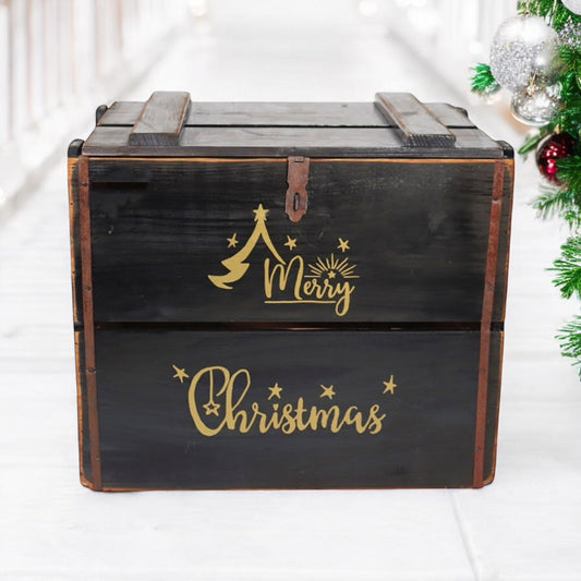 42CM BLACK WOODEN BOX