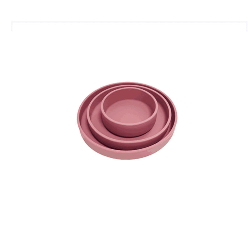 Silicone Baby Feeding Plate - BPA-Free Divided Suction Bowl