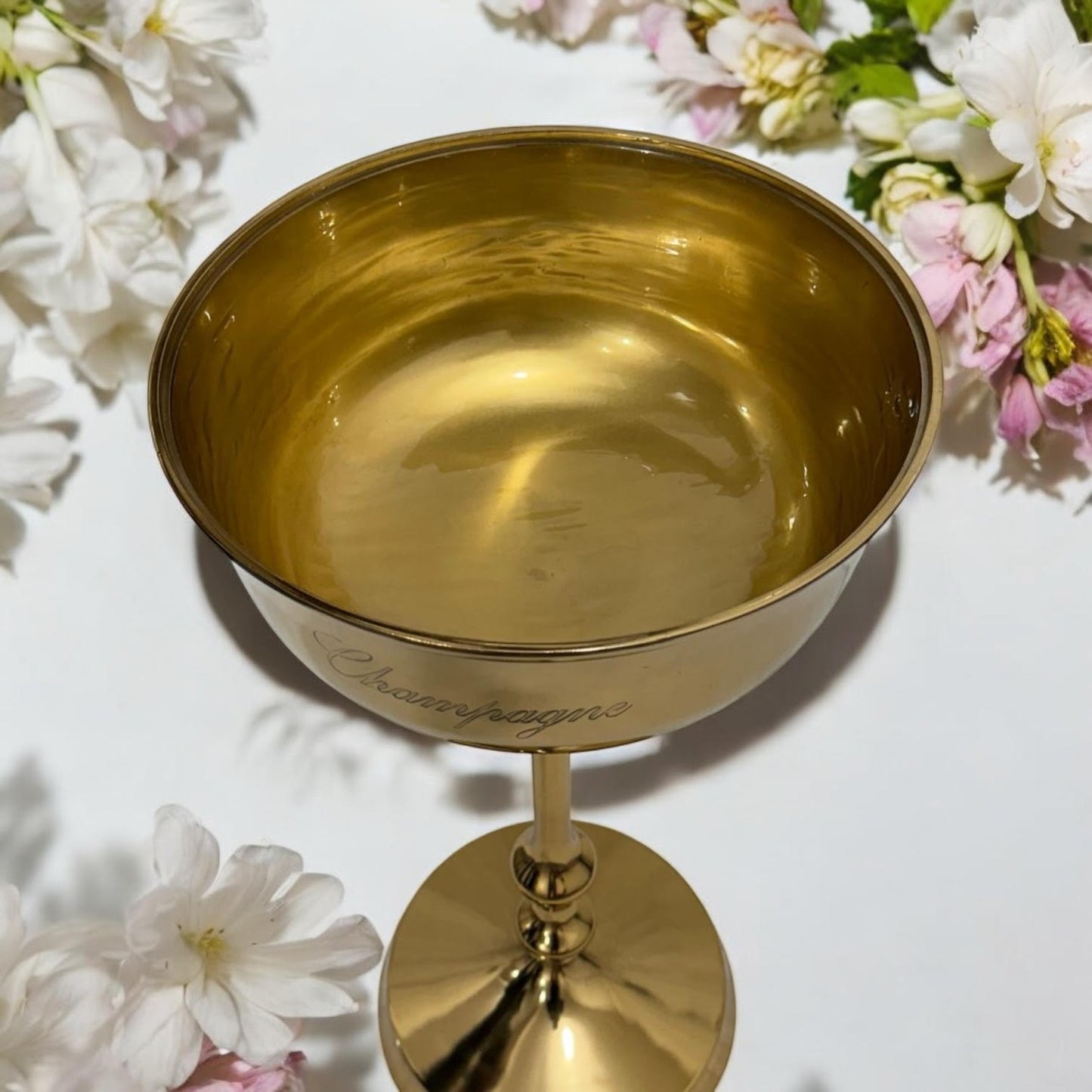 81cm GOLD 4 BOTTLE CHAMPAGNE BUCKET ON STA