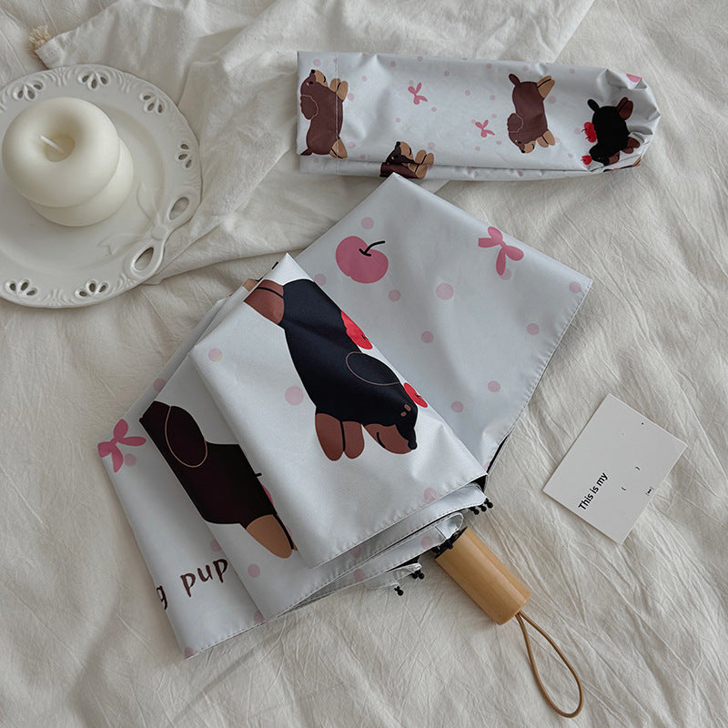 Cartoon Foldable And Portable Vinyl Umbrella