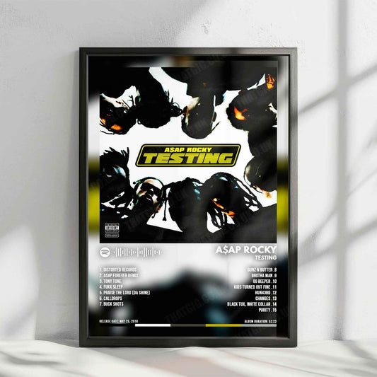 A$AP Rocky "TESTING" Album Cover Poster - with Complete Tracklist