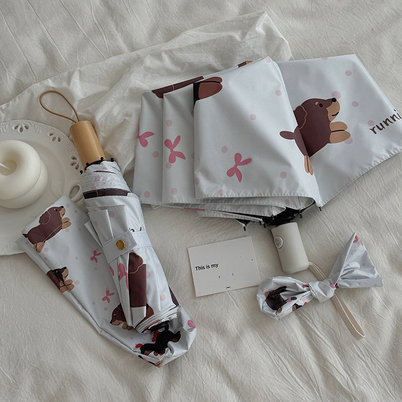 Cartoon Foldable And Portable Vinyl Umbrella