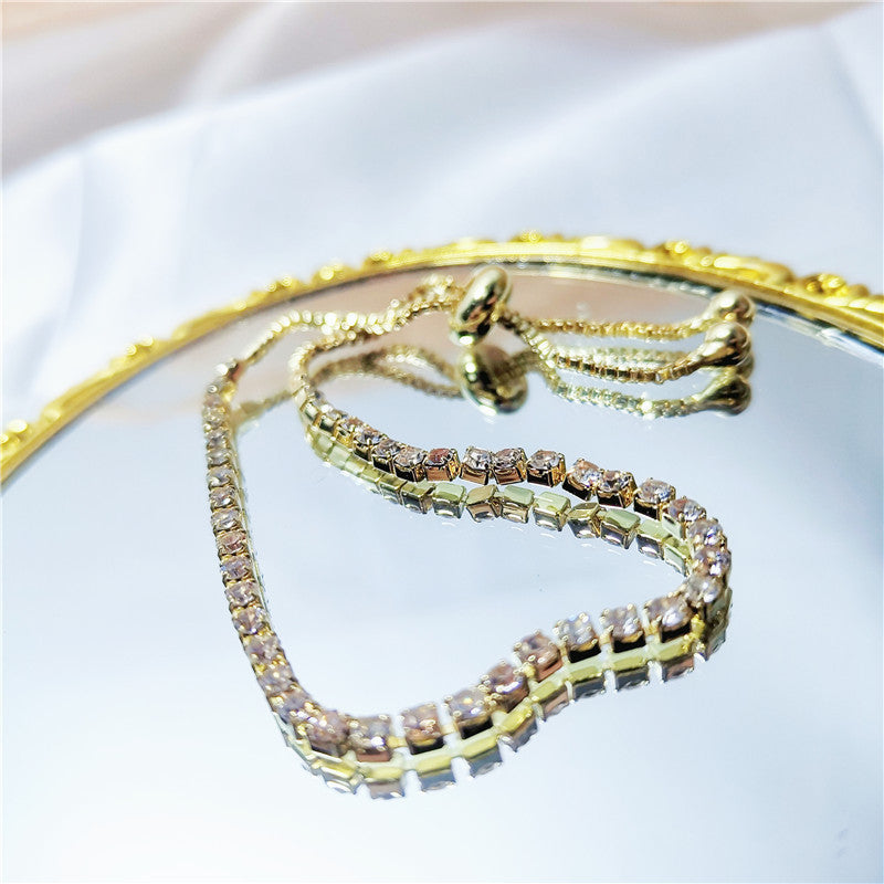 European And American Crystal Bracelet Light Luxury Micro Inlaid Zircon