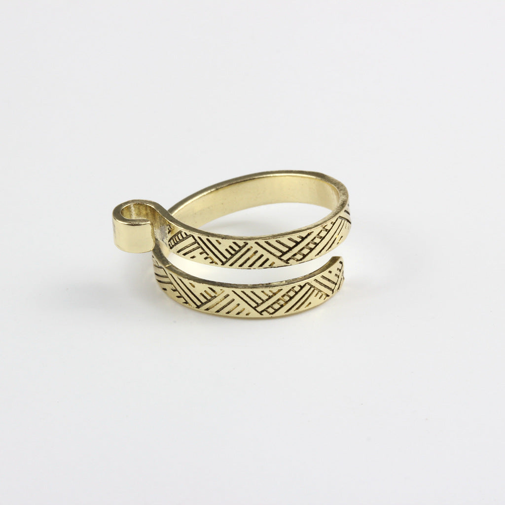 Explosive Accessories Creative Opening Knitting Sweater Ring Female Personality Crochet With Thread Ring Yarn With Thread Artifact