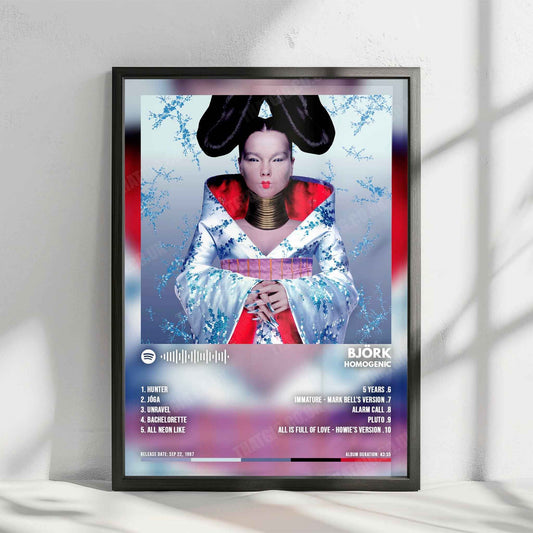 Björk "Homogenic" Album Cover Poster - with Complete Tracklist
