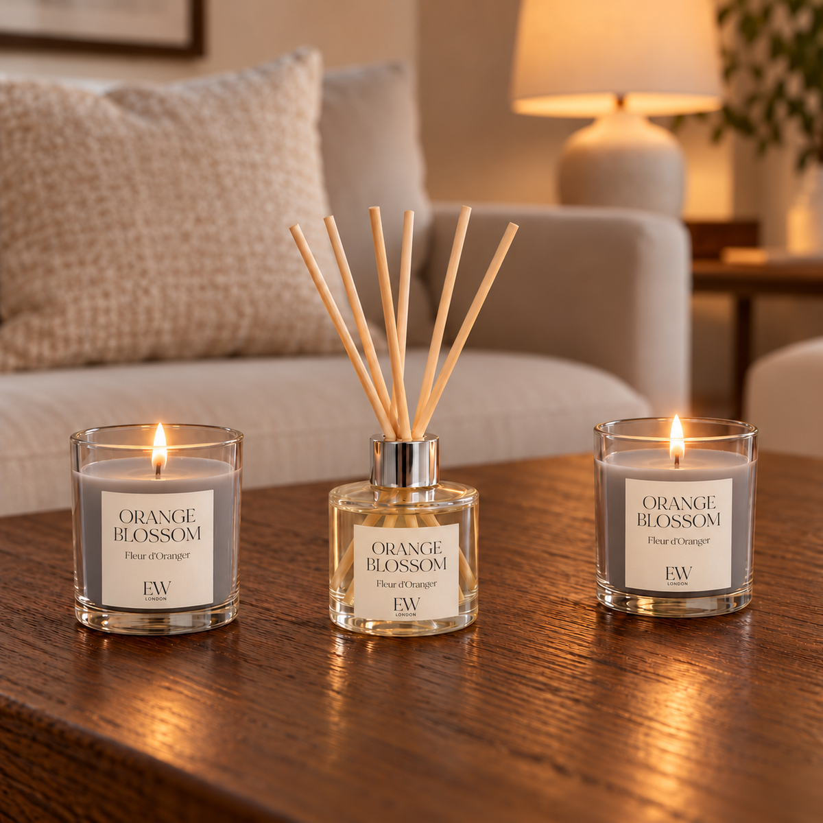 Orange Blossom Reed Diffuser & Scented Candle Gift Set