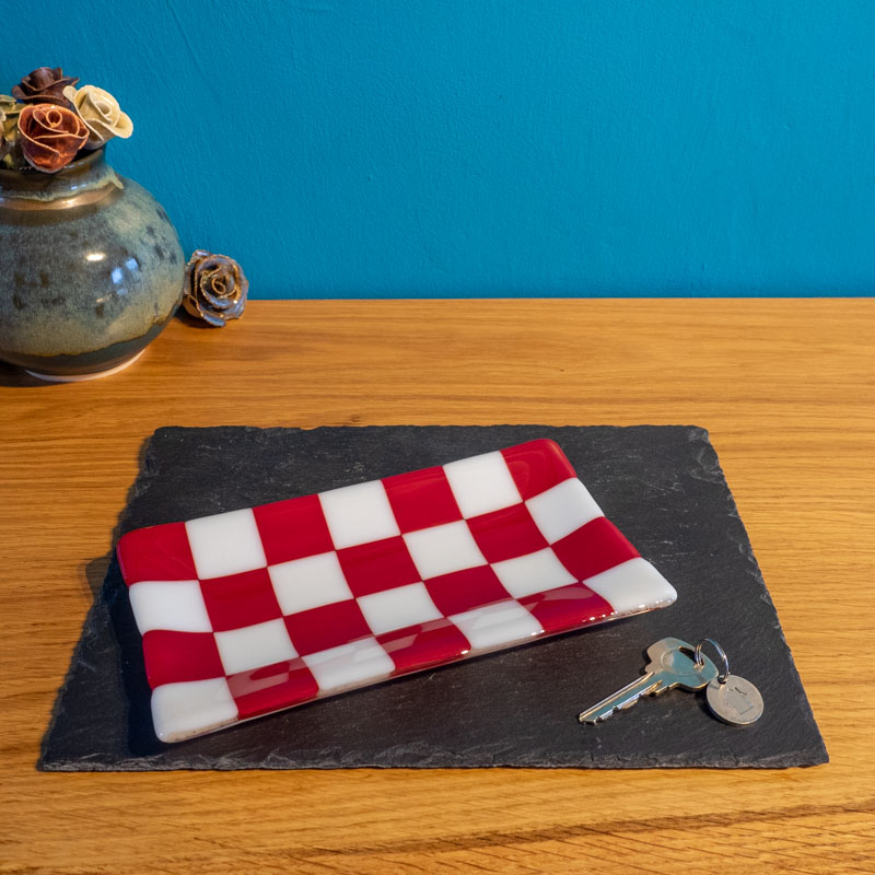 21x12cm Chequered White/Colour Large Tray - Bullseye Collection
