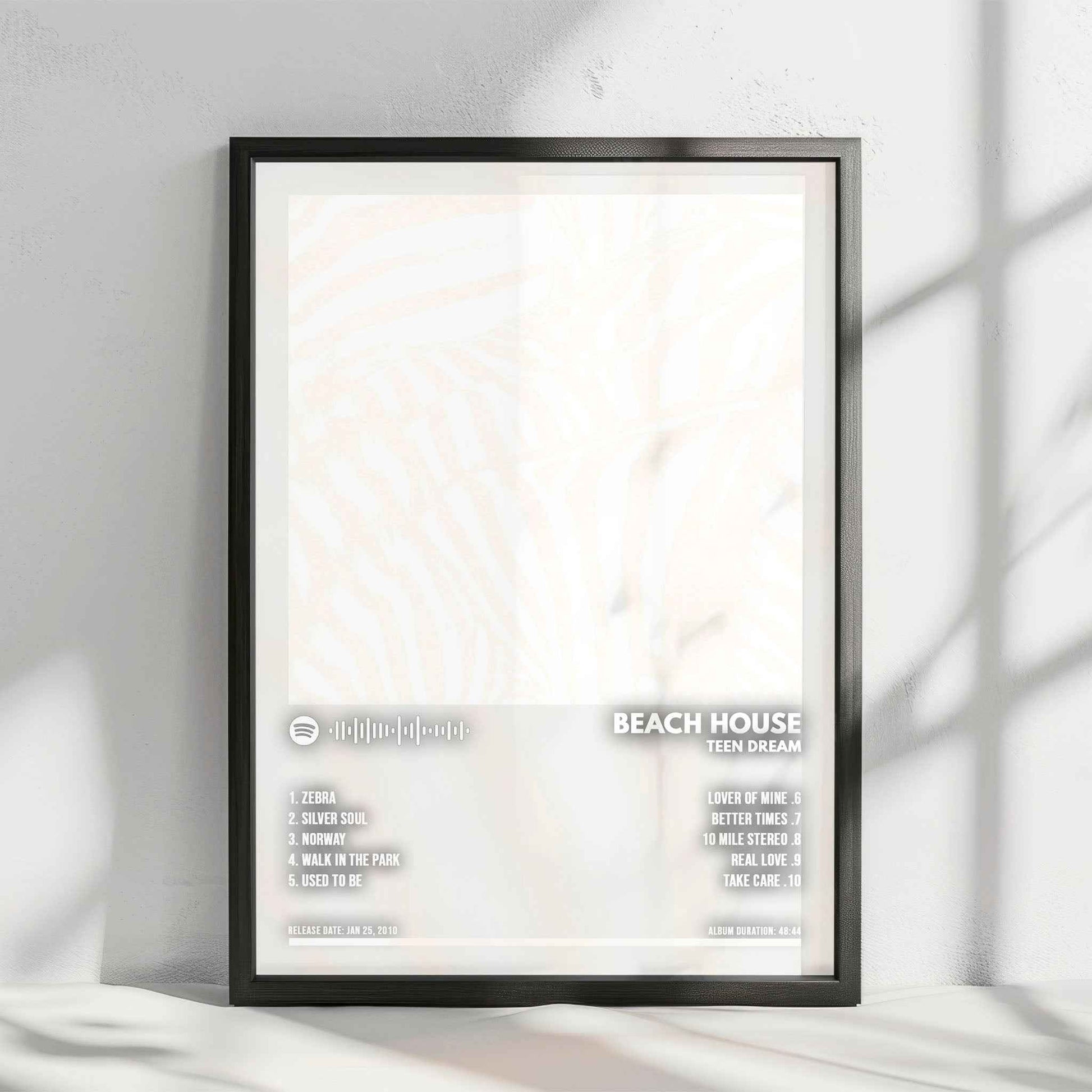 Beach House "Teen Dream" Album Cover Poster - with Complete Tracklist