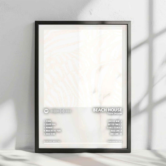 Beach House "Teen Dream" Album Cover Poster - with Complete Tracklist