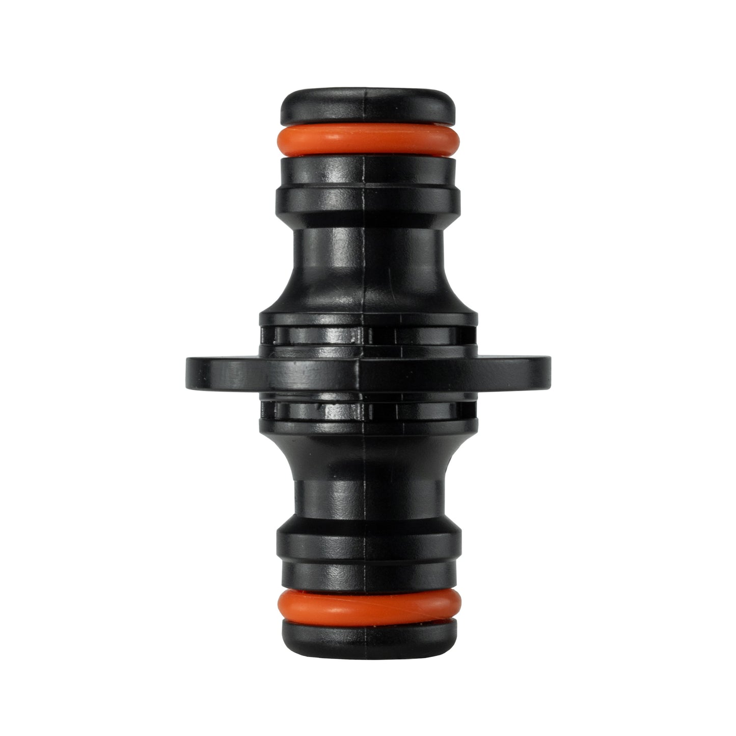 Two Way Connector Male Snap-On Joiner, Orange Black, Bradas for Garden Hose Pipe