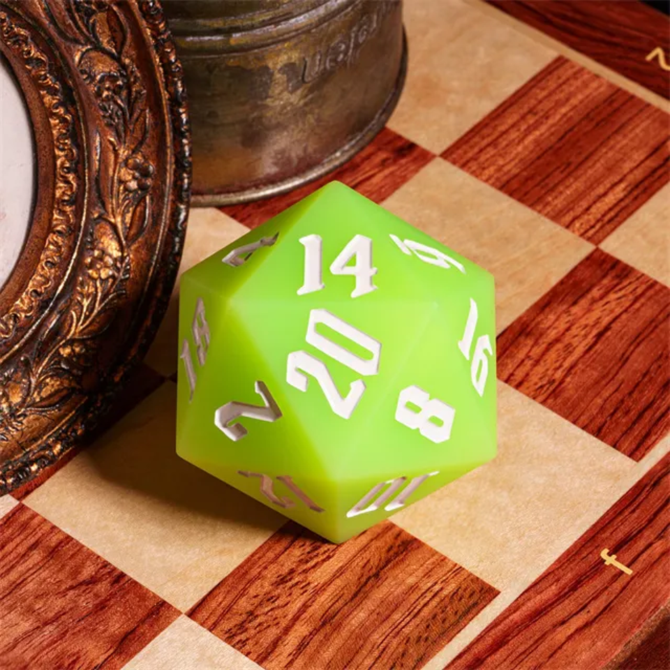Jester's Bounce | Silicone D20 | Single Dice | Green