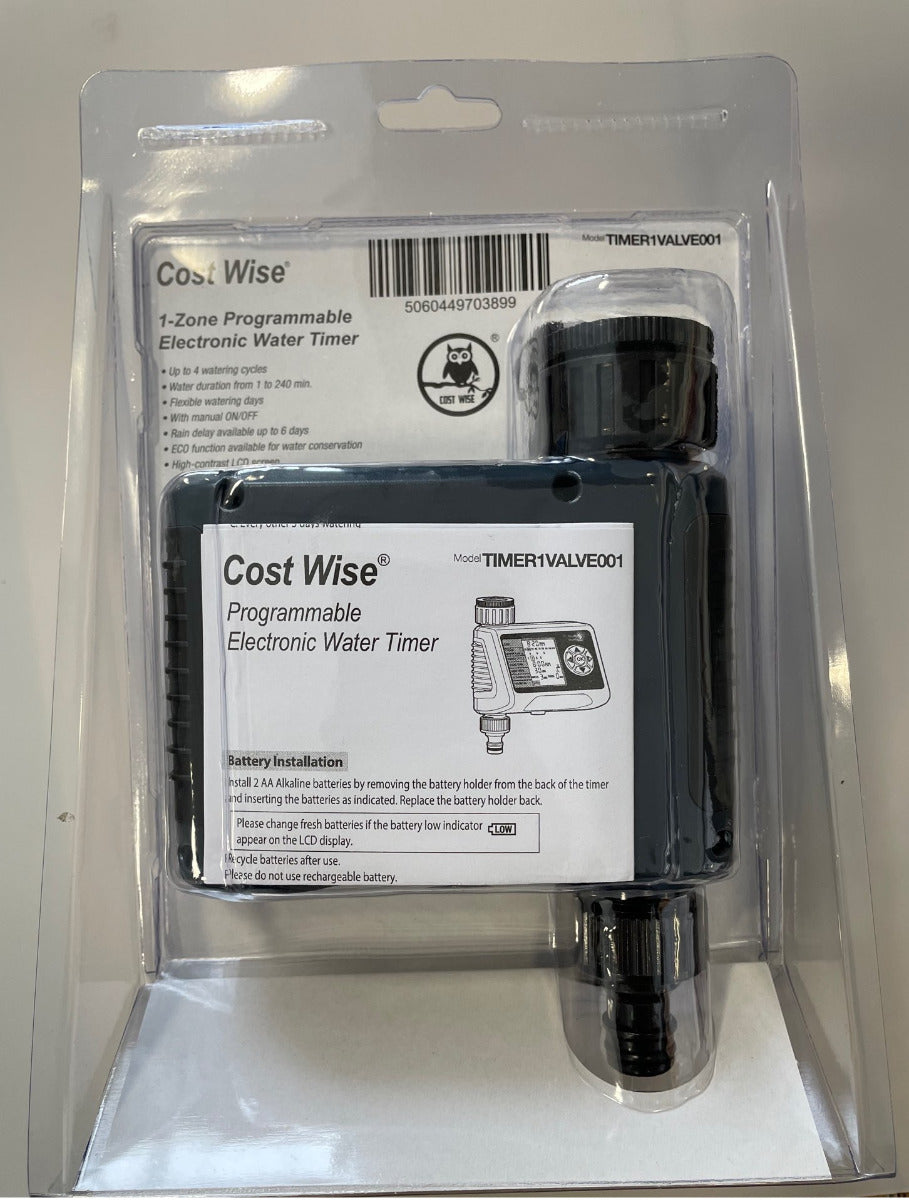 Cost Wise Single Outlet Water Timer Outdoor Watering Kit Drip Irrigation Fitting