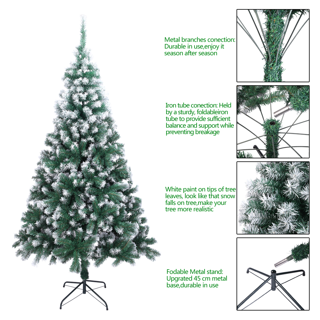 7FT Spray White PVC Christmas Tree 870 Branches