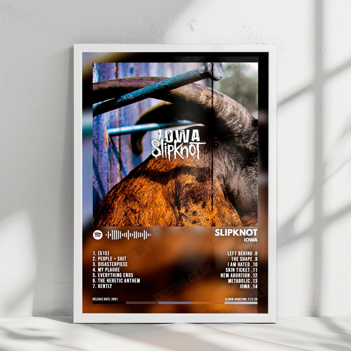 Slipknot "Iowa  " Album Cover Poster - with Complete Tracklist