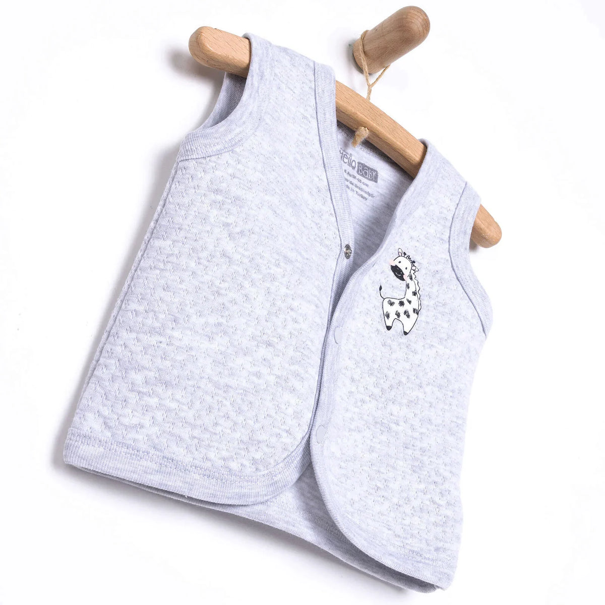 HelloBaby Giraffe Motif Snap Fastening Quilted Baby Gilet (3 Months to 2 Years)
