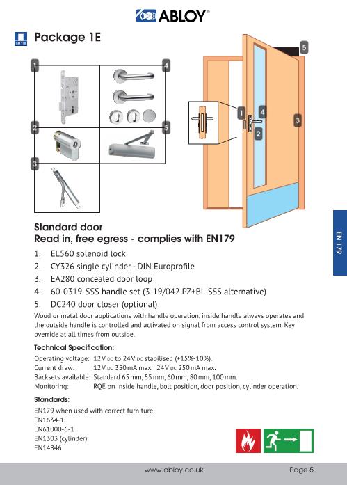 Abloy EL560 Electric Lock Package 1E