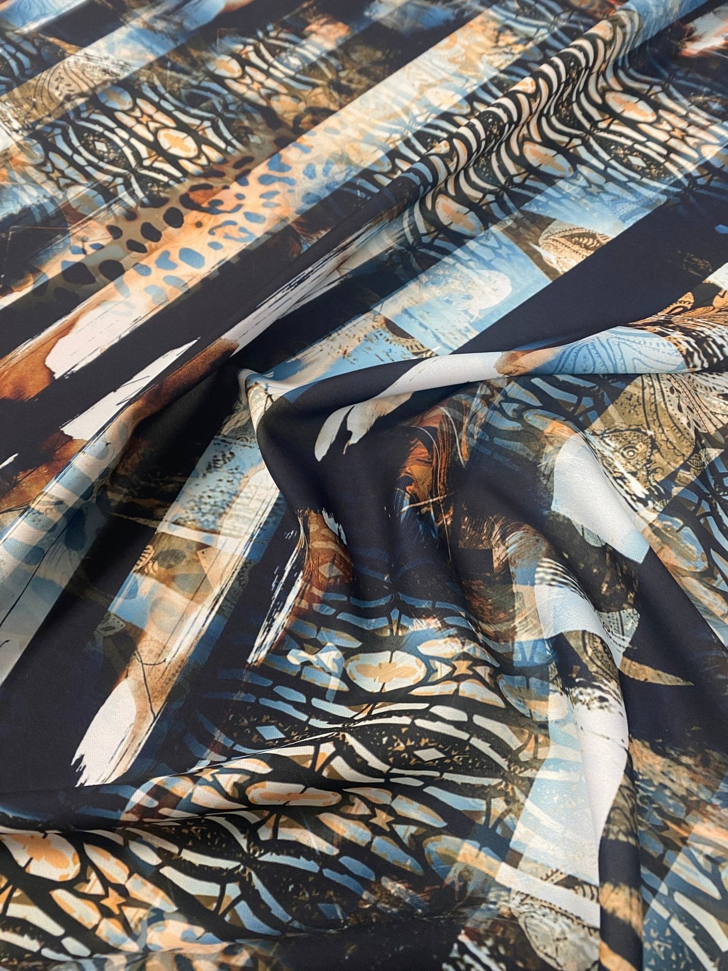 Abstract Animal Print Fabric – Custom Printed Fabric on Satin, Crepe, Spandex or Chiffon