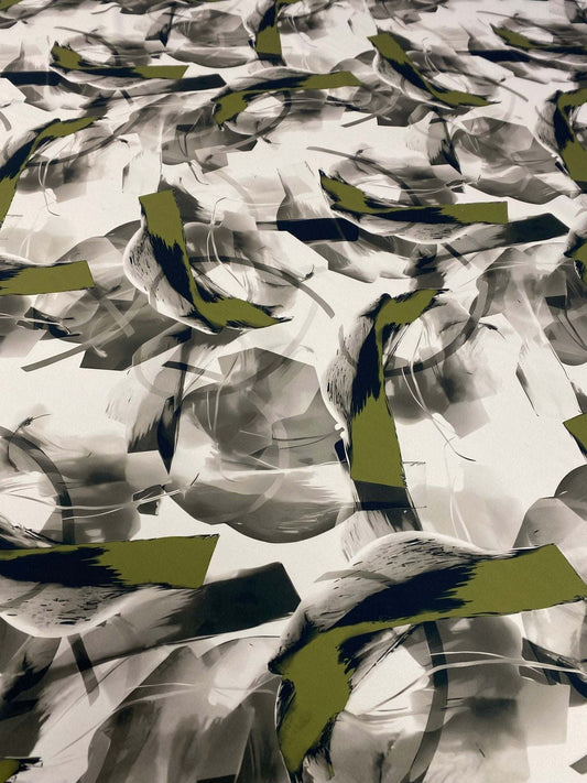 Abstract Artistic Brushstroke Fabric by Metre
