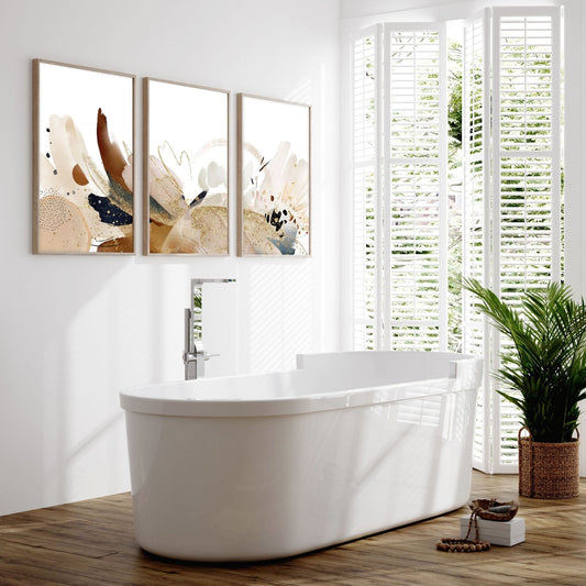 Bathroom Pictures Wall Art | set of 3 framed wall prints