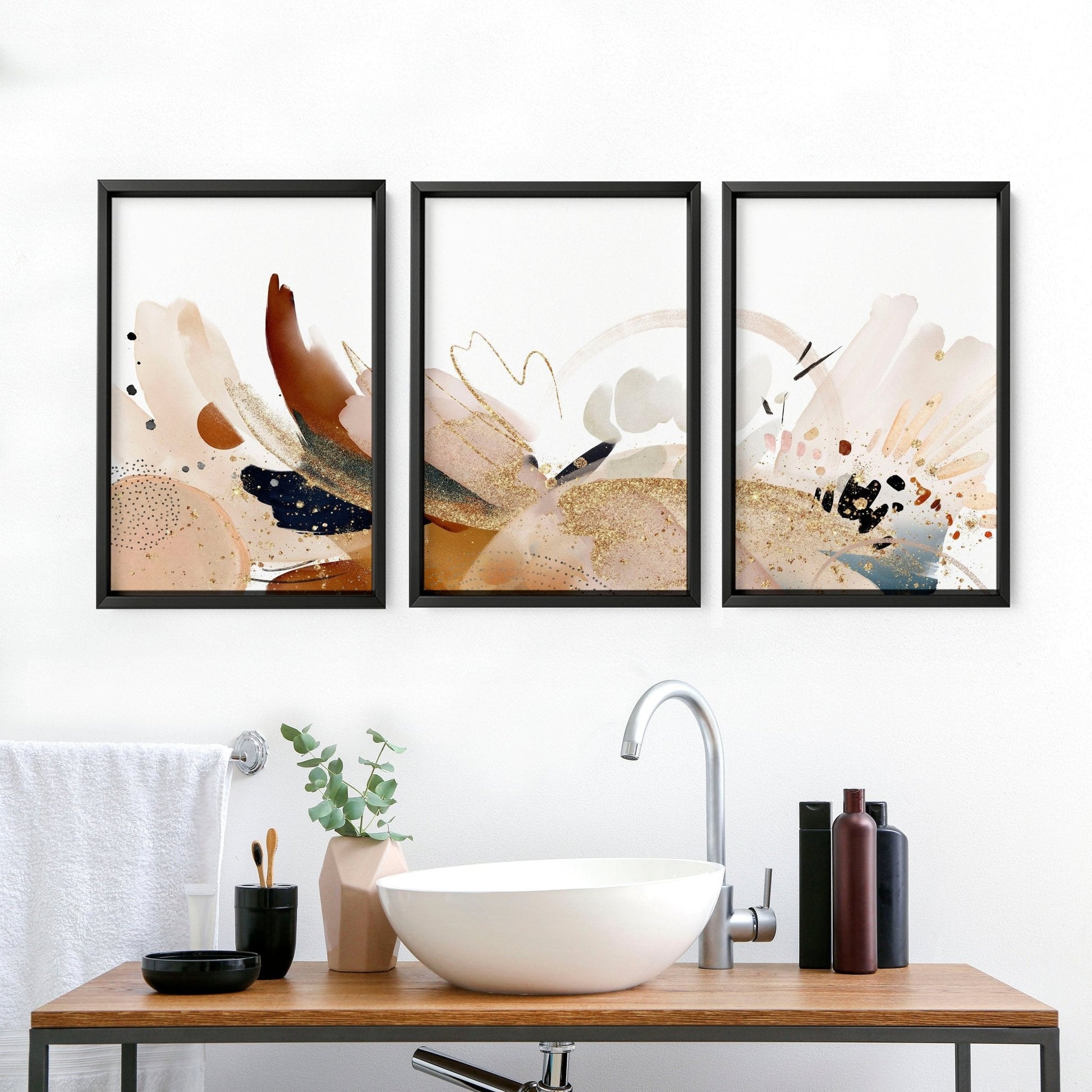 Bathroom Pictures Wall Art | set of 3 framed wall prints