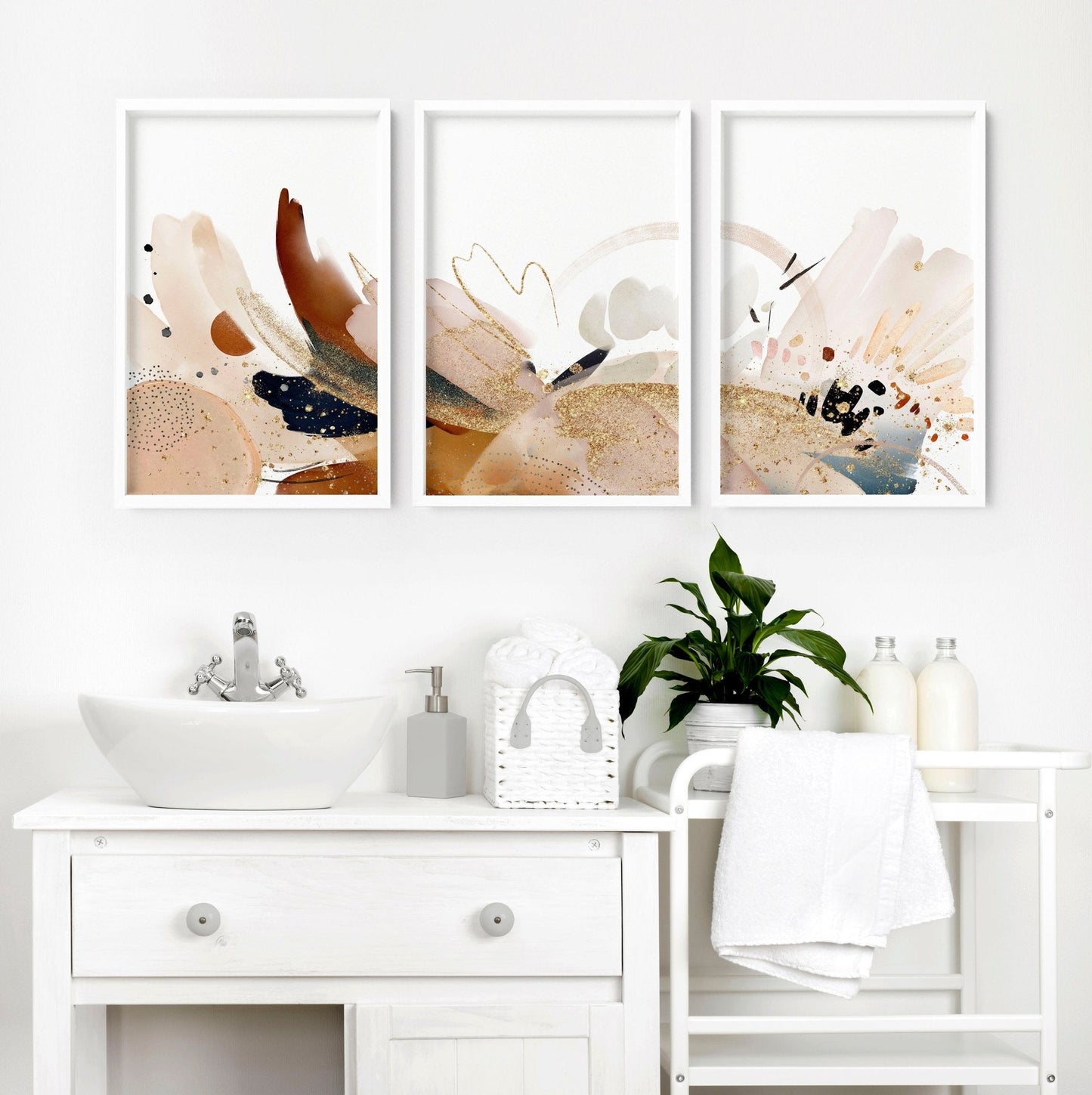Bathroom Pictures Wall Art | set of 3 framed wall prints