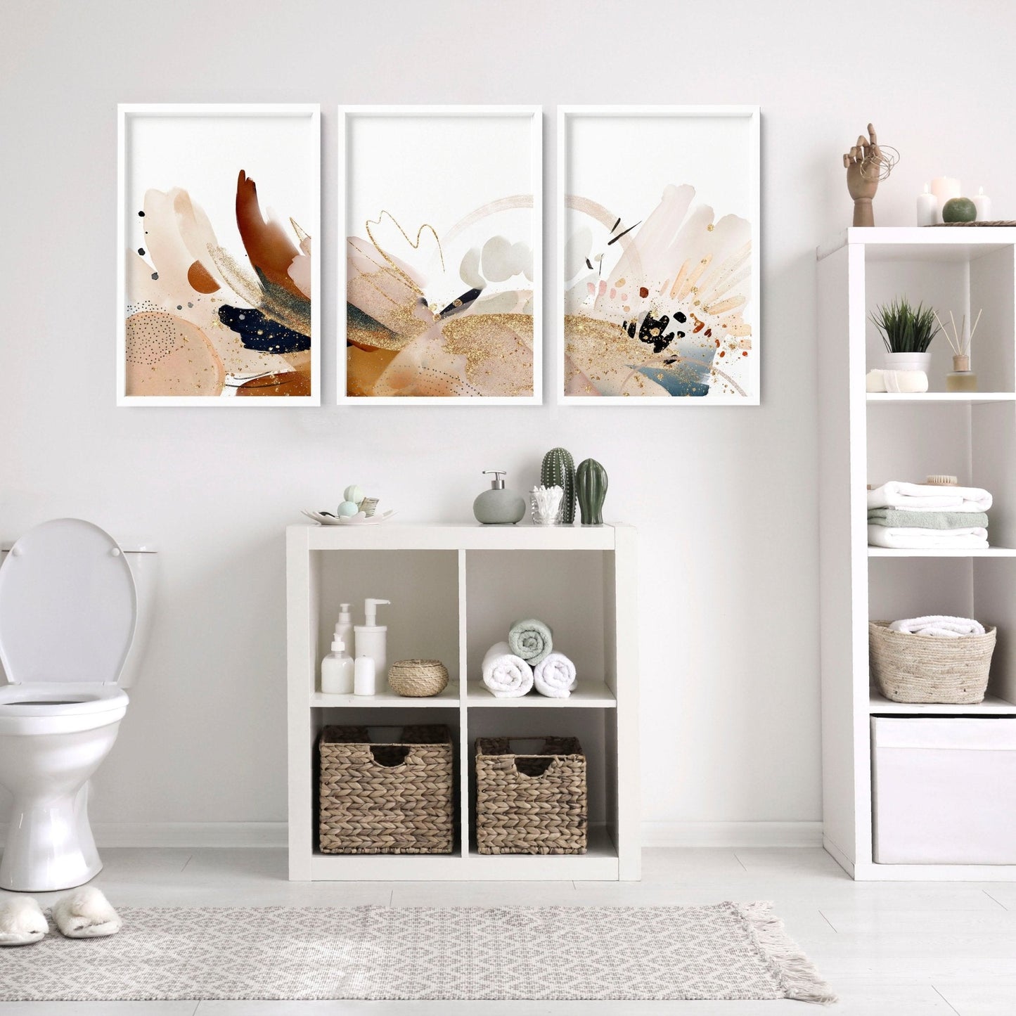 Bathroom Pictures Wall Art | set of 3 framed wall prints