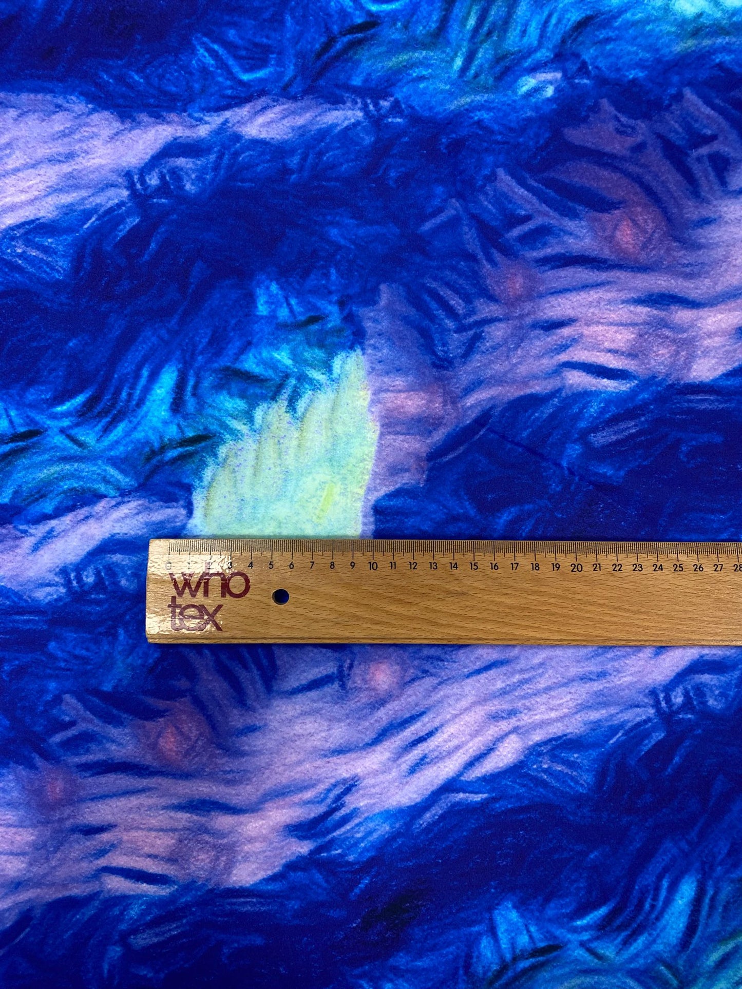 Abstract Blue and Purple Tie Dye Pattern Fabric By Metre