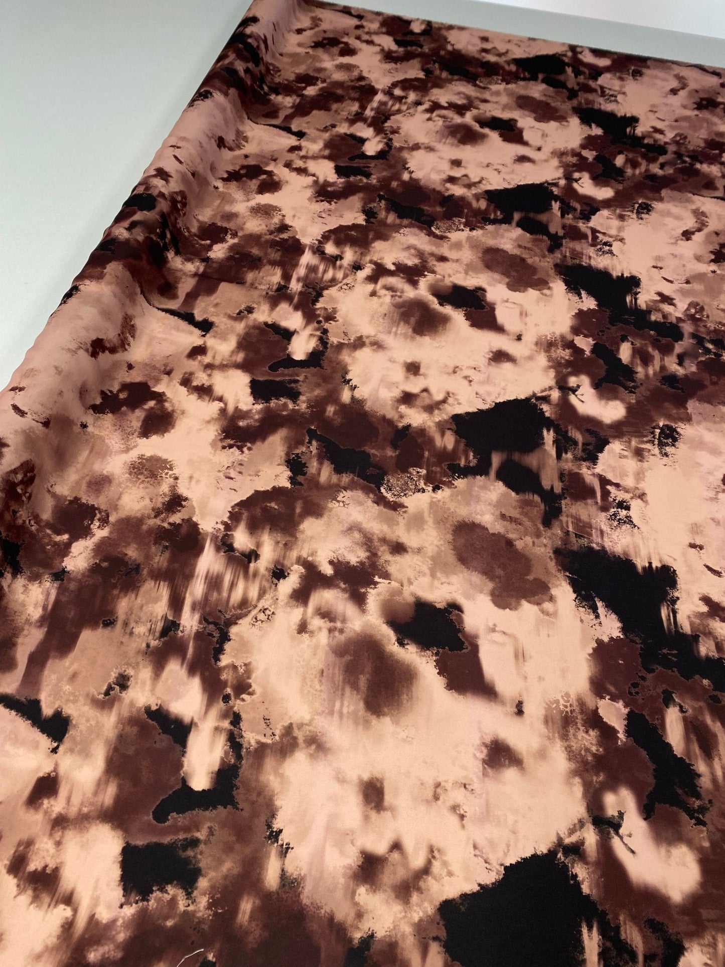 Abstract Brown & Black Crepe Fabric by the Metre – Dress Material