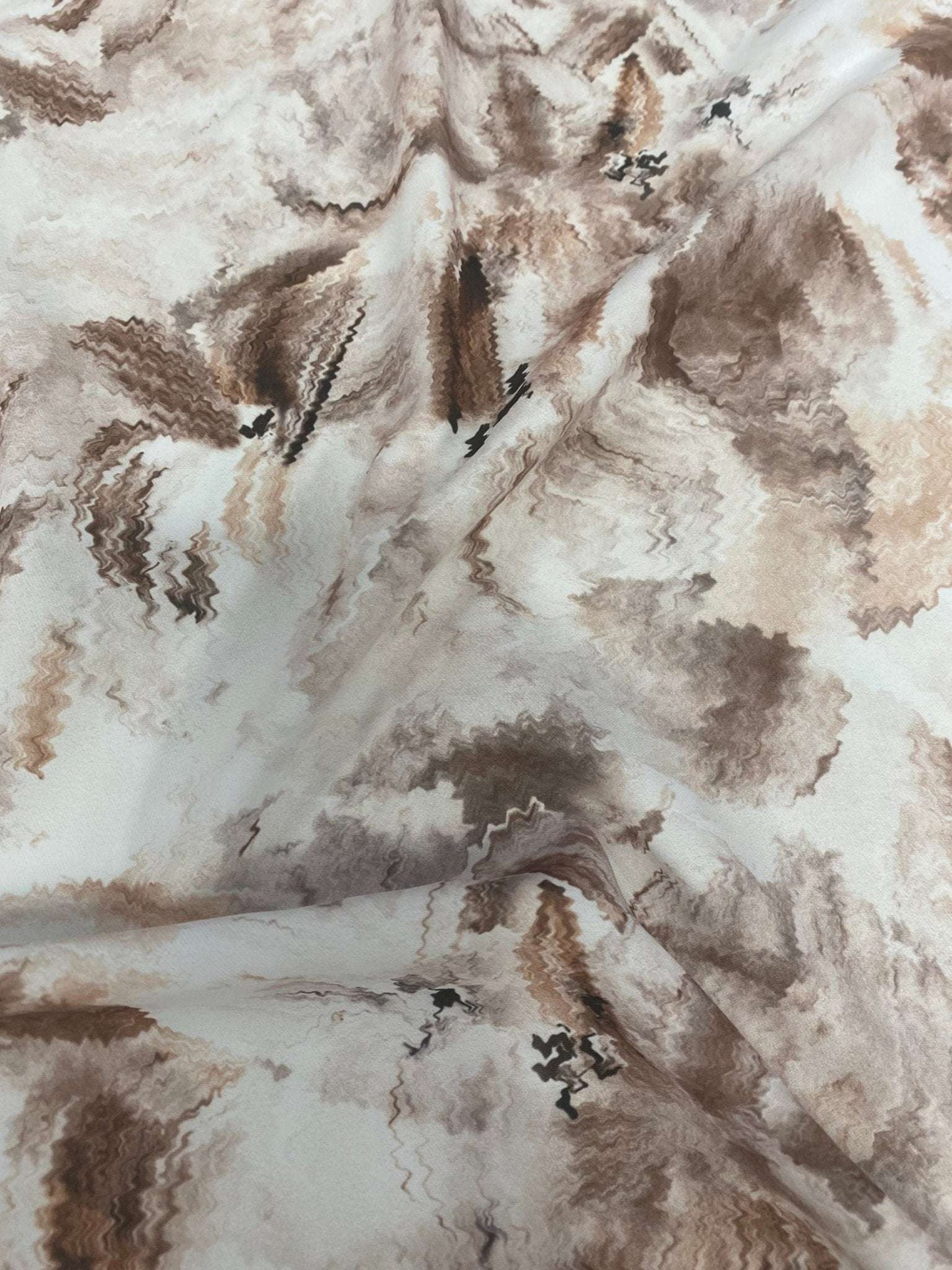 Abstract Brown Floral Fabric by Metre