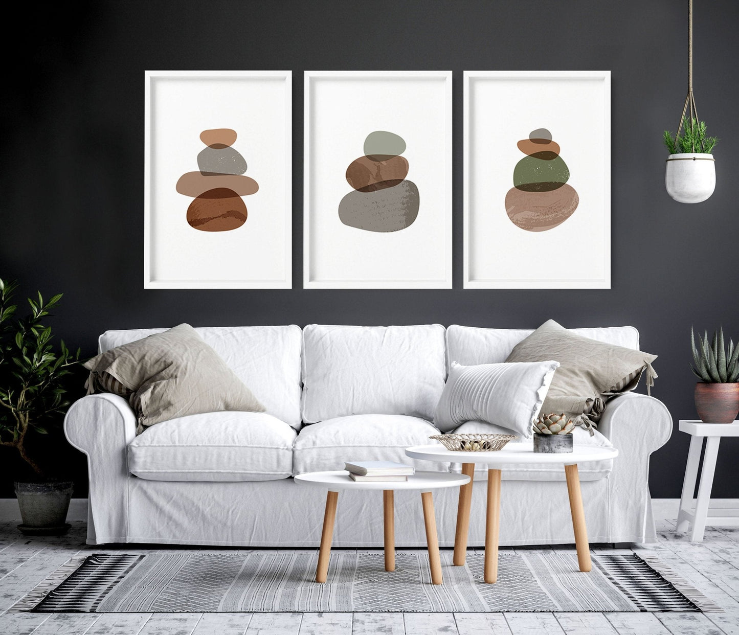 Living room wall art prints | set of 3 Abstract wall art