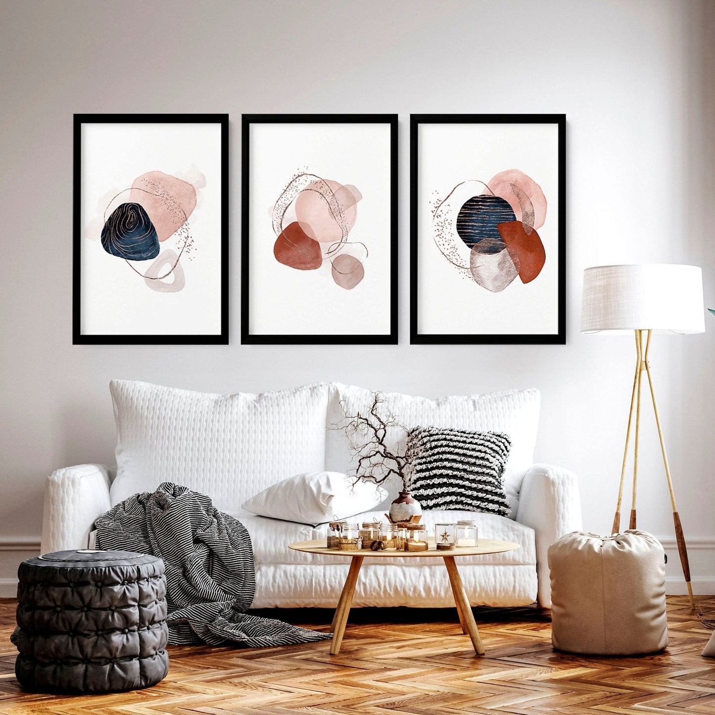Mid century art prints | set of 3 wall art