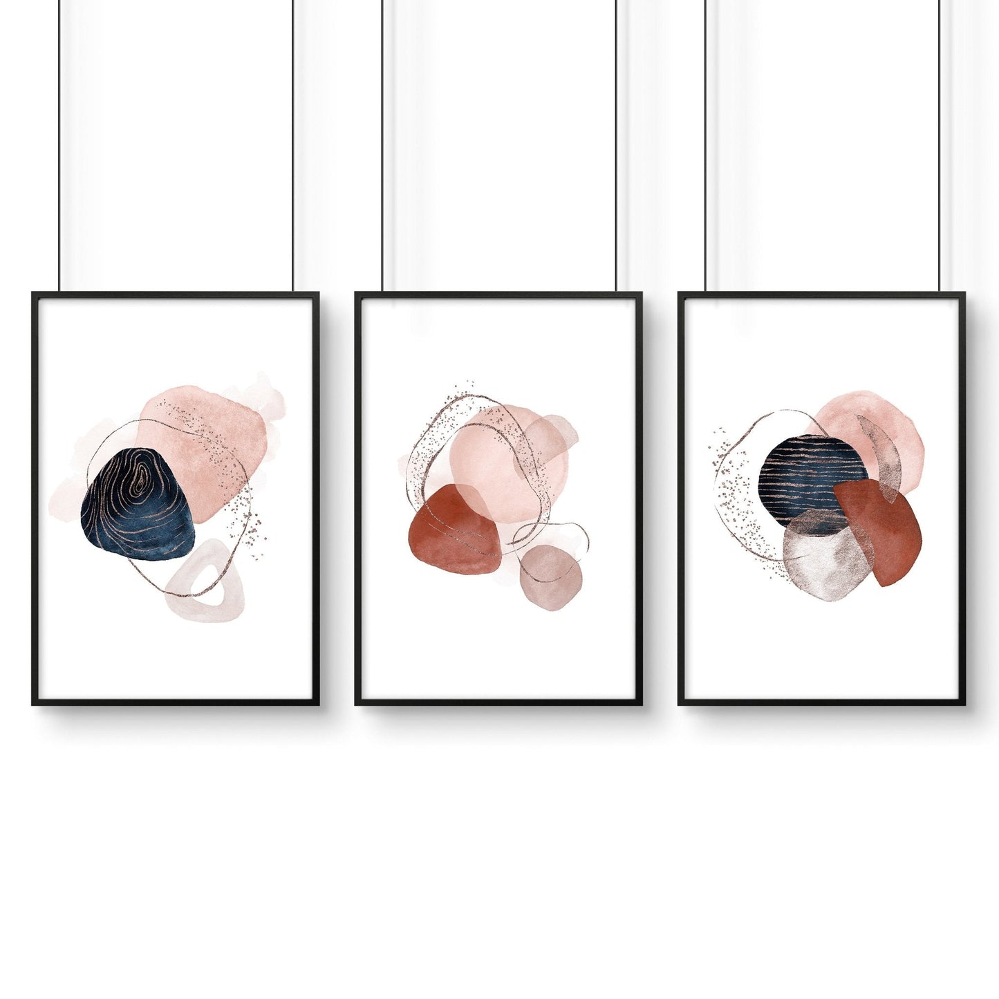 Mid century art prints | set of 3 wall art