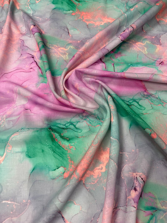 Abstract Watercolor Print Fabric By Metre