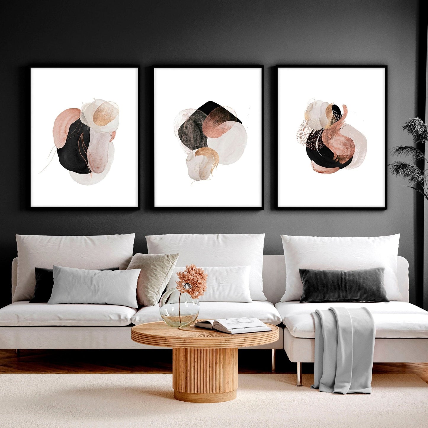 Abstract wall pictures | set of 3 wall art prints