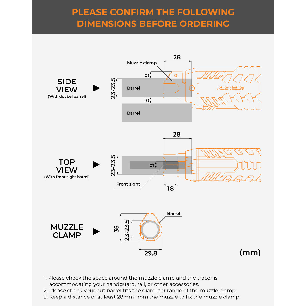 Acetech Quark-R Tracer Unit For M870 Shotgun