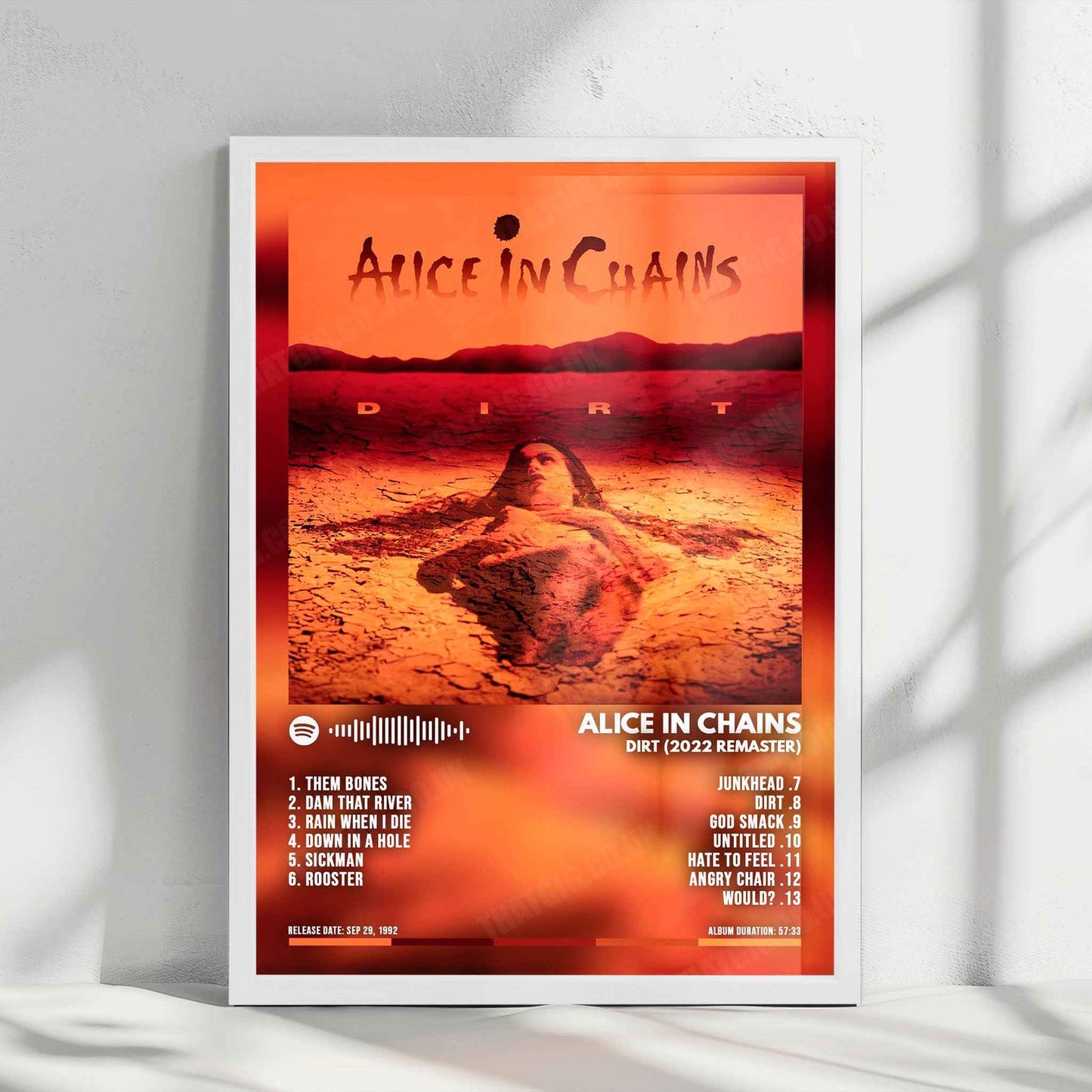 Alice in Chains "Dirt" Album Cover Poster - with Complete Tracklist
